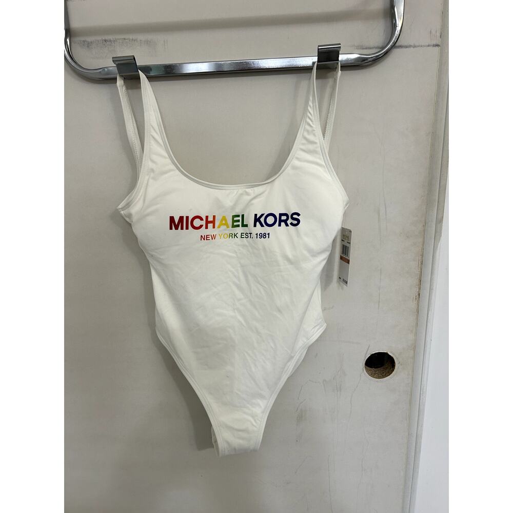 Michael Kors Pride White Bathing Suit Size 12 NWT